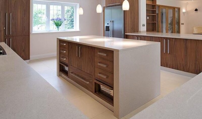 home with modern quartz countertop