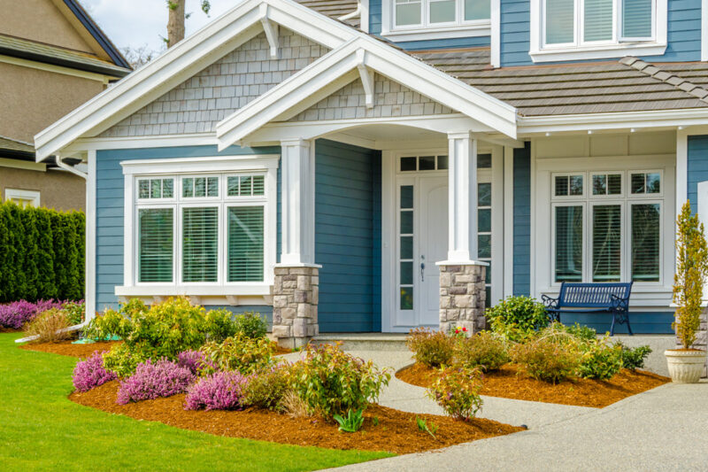 Home with blue siding