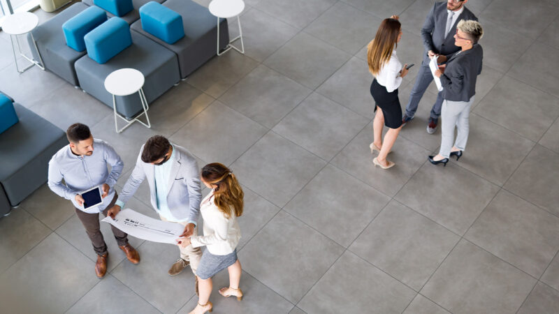 Stone Tile Commercial Flooring Material In Hotel Lobby