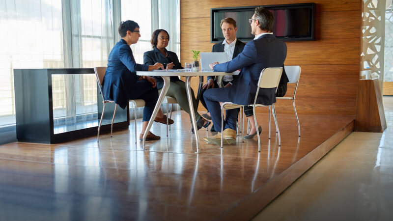 Commercial Hardwood Flooring In Upscale Office Space In Wichita Ks