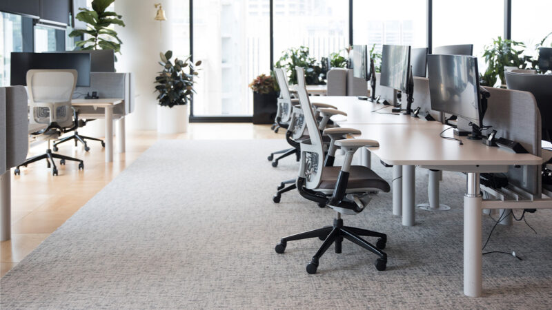 Modern Office With Commercial Carpet Tiles In Wichita Ks